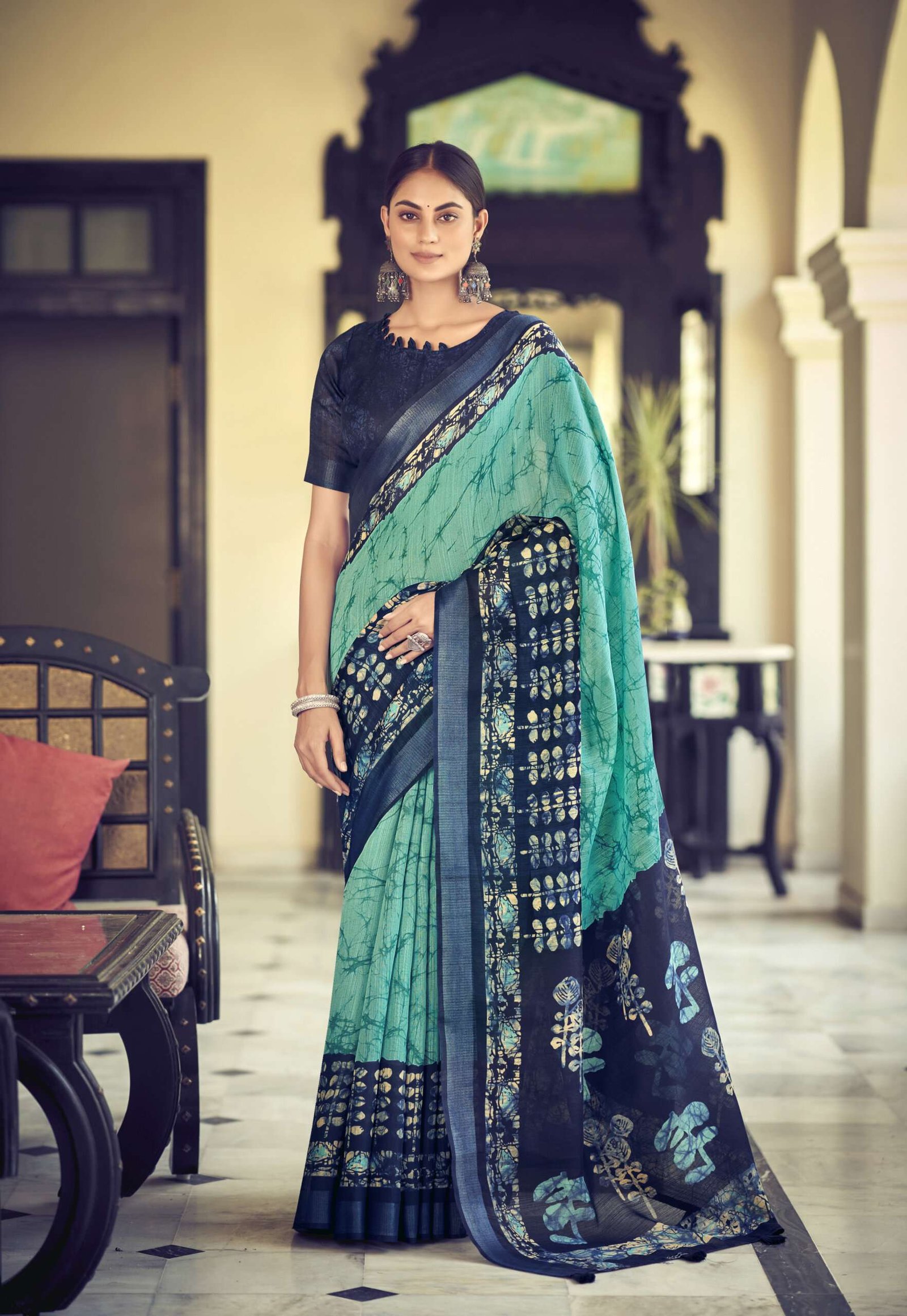 Siddhanth Binny Batiq Prints Saree - Image 9