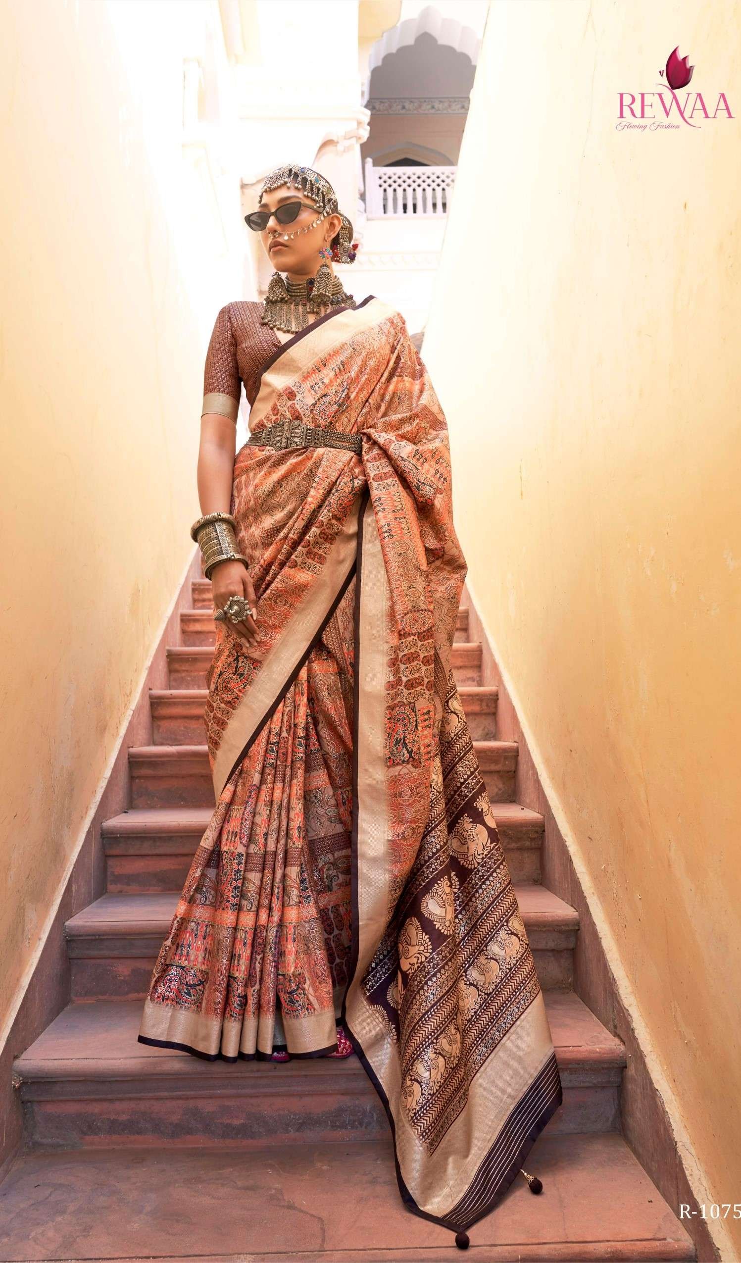 REWA CHAAP KALA SAREE R-1075