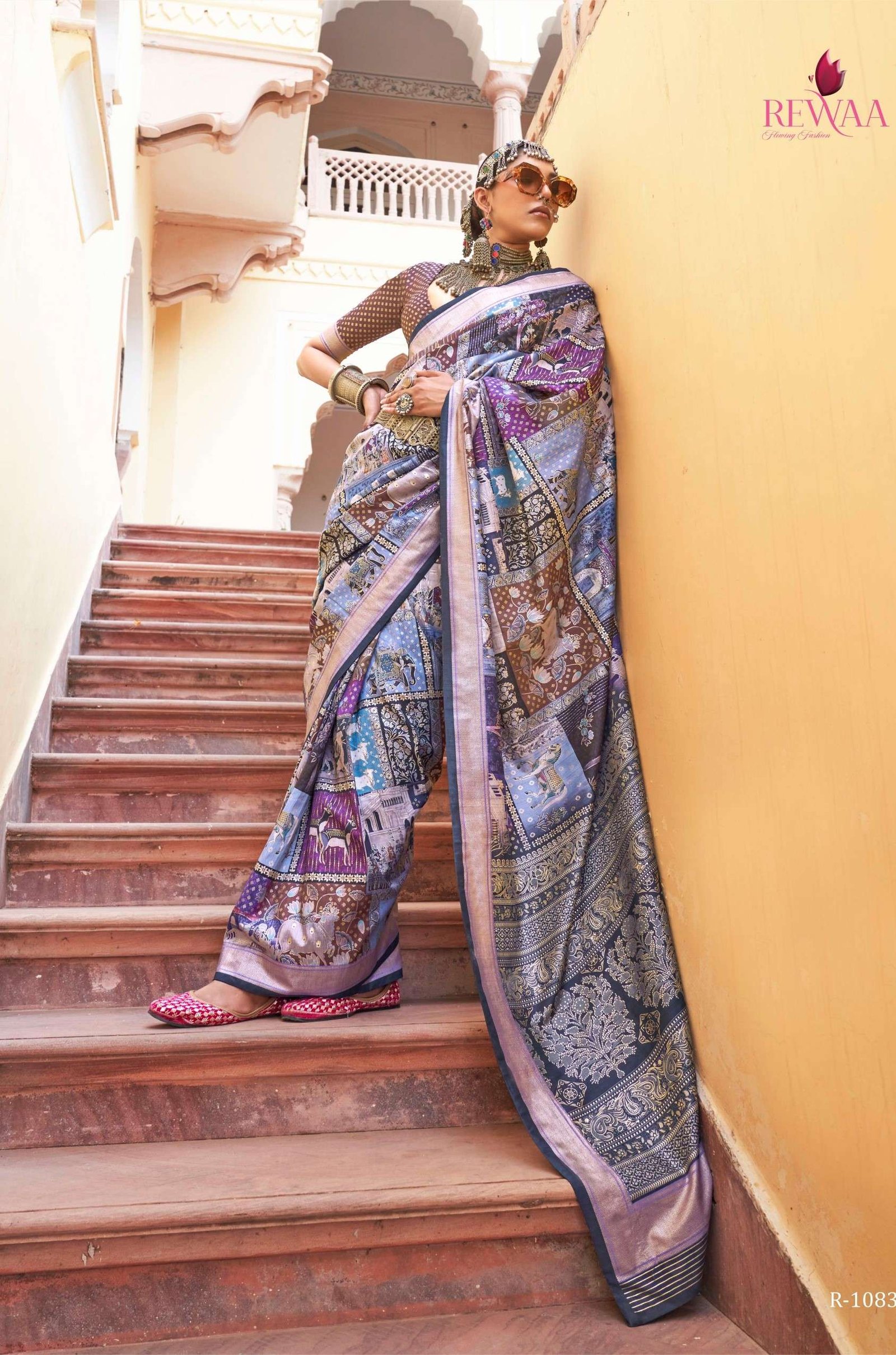 TRIRATH CHAAP KALA SAREE R-7083
