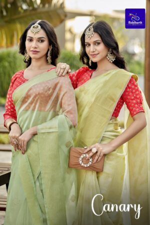 Siddhanth Canary Cotton Saree