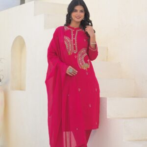 Pure Jaipur Cotton Embroidered Kurti Set with Dupatta