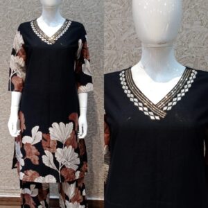 Black Floral Printed Co-Ord Set