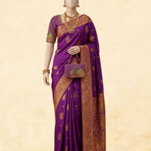 Royal Purple Tanvi Paithani Silk Saree