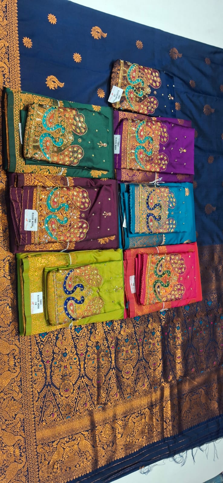 Elegant Navy Blue Tanvi Paithani Saree with Rich Gold Zari Border - Image 2